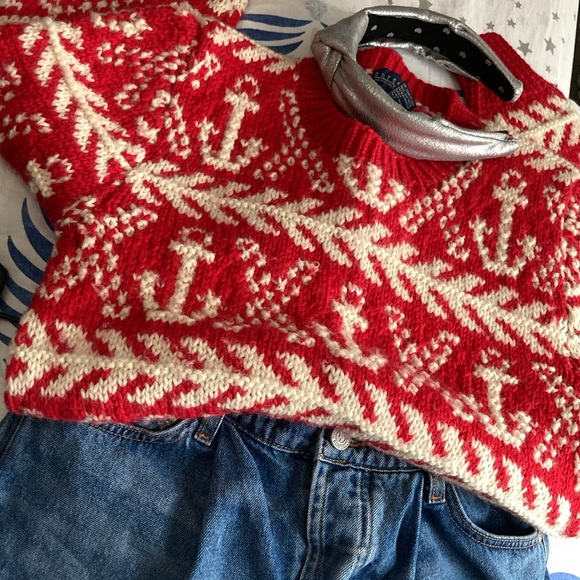 Vintage NORDSTROM hand knit marine sweater S - Picture 3 of 8